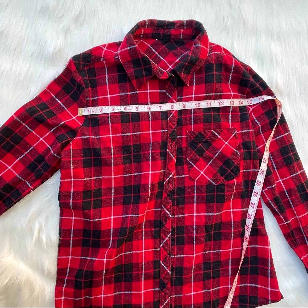 Forever 21 Let Your Heart Wonder Black Red Flannel - Picture 10 of 13